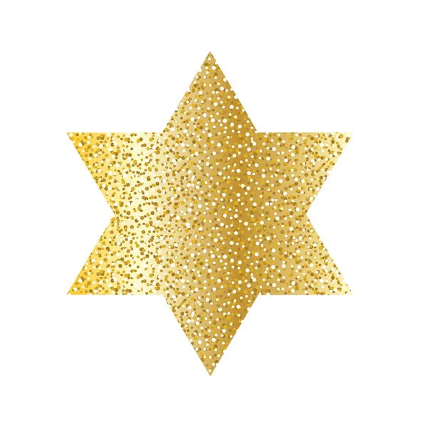 Estrela David dourada brilhante — Vetor de Stock