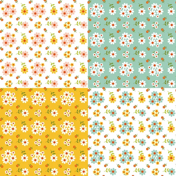 Patrones Florales Margarita Vectorial Sin Costuras — Archivo Imágenes Vectoriales