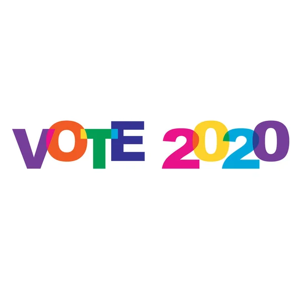 Vote 2020 Couleurs Arc Ciel Typographie Vectorielle — Image vectorielle