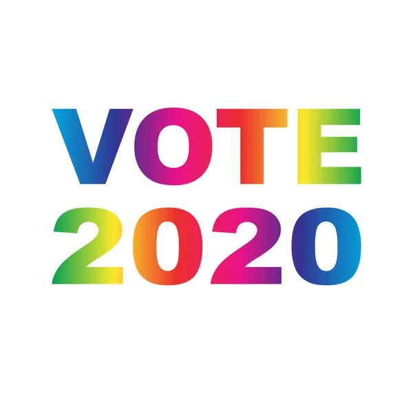 Vote 2020 Gradient Typographie Vectorielle Arc Ciel — Image vectorielle