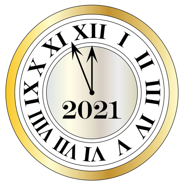 2021 Νέα Χρόνια Παραμονή Αντίστροφη Μέτρηση Ρολόι — Διανυσματικό Αρχείο