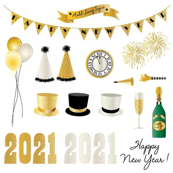 2021 Nyårsafton Vektor Clipart — Stock vektor