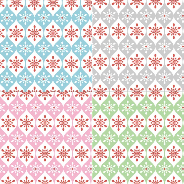 Motifs Flocons Neige Vectoriels Pastel Sans Couture Rétro — Image vectorielle