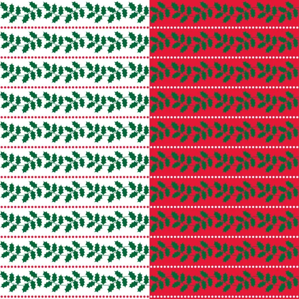 Seamless Holly Vector Stripe Patterns — Stock Vector