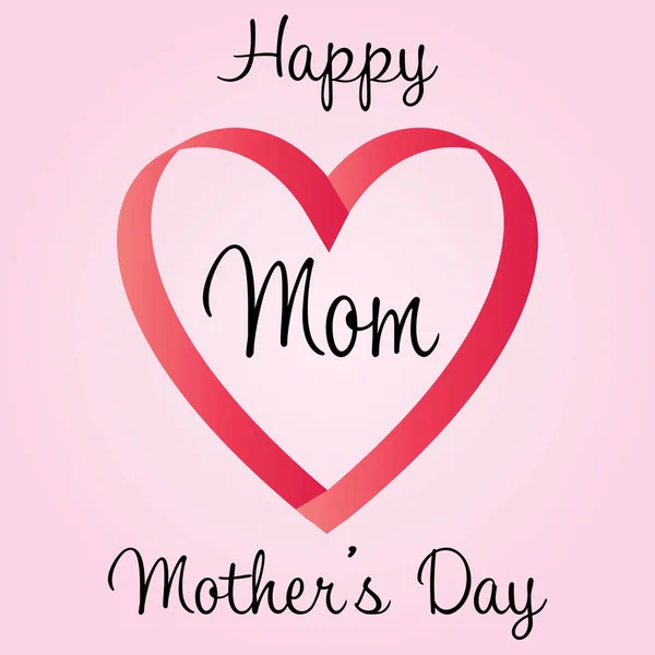Happy Mothers Day Ruban Coeur Graphique — Image vectorielle