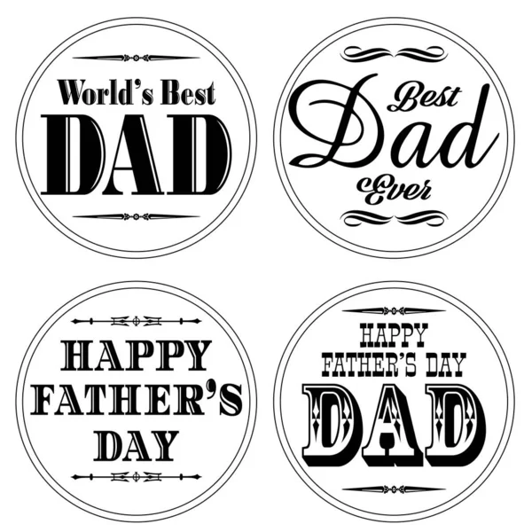 Happy Father Day Trophy Graphics Black White — Stock Vector