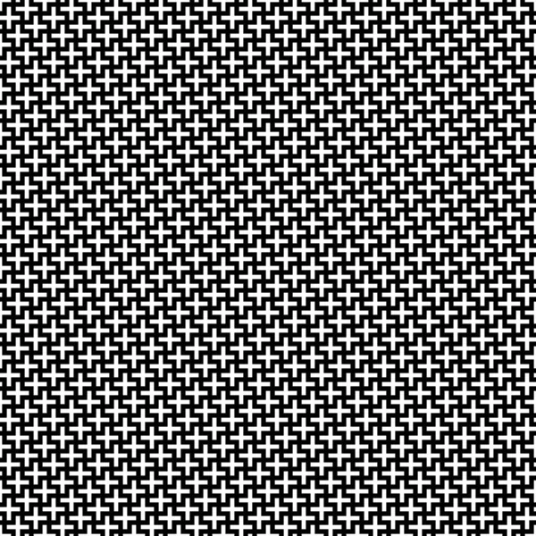 Schwarz Weiß Geometrische Ineinander Greifende Formen Nahtloses Muster — Stockvektor
