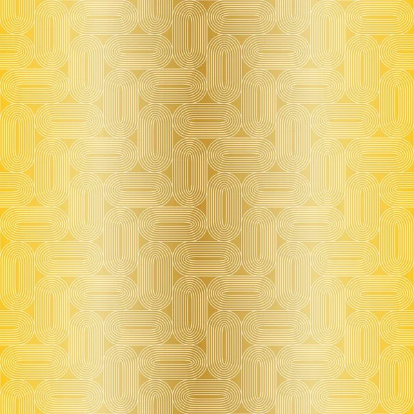 Nahtlose Gold Ovale Geometrisches Vektormuster Auf Weißem Hintergrund — Stockvektor