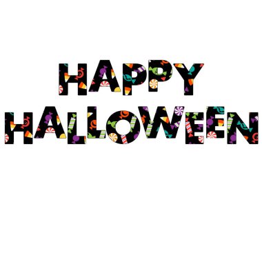 Cadılar Bayramı şeker desenli vektör alfabesi