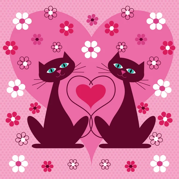 Valentijn katten — Stockvector