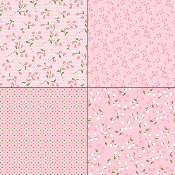 Růžové květinové vzory — Stockový vektor