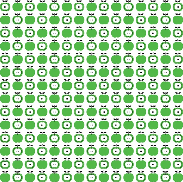 Zielone jabłka wzór — Wektor stockowy