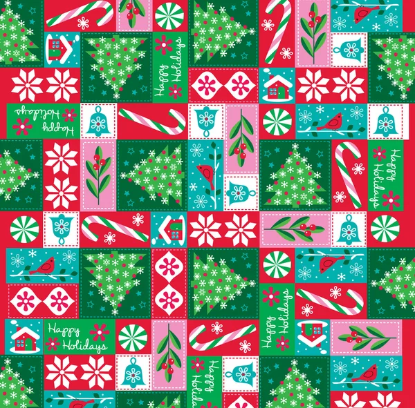 Natal quilt padrão —  Vetores de Stock