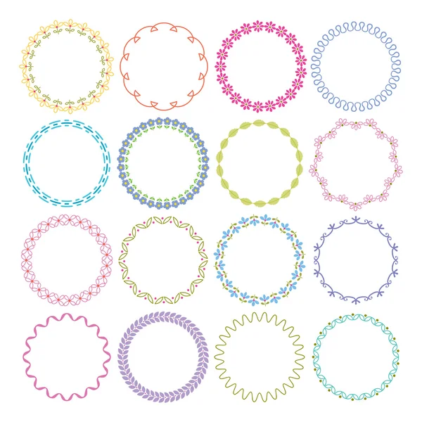 Kleurrijk cirkel frames — Stockvector