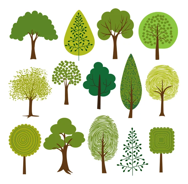 Clip art arbres — Image vectorielle