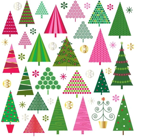Farbenfrohe Weihnachtsbäume — Stockvektor