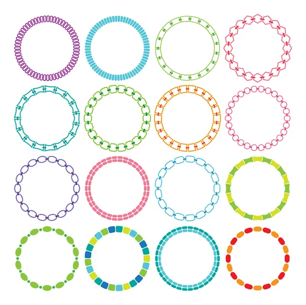 Cornici colorate cerchio — Vettoriale Stock