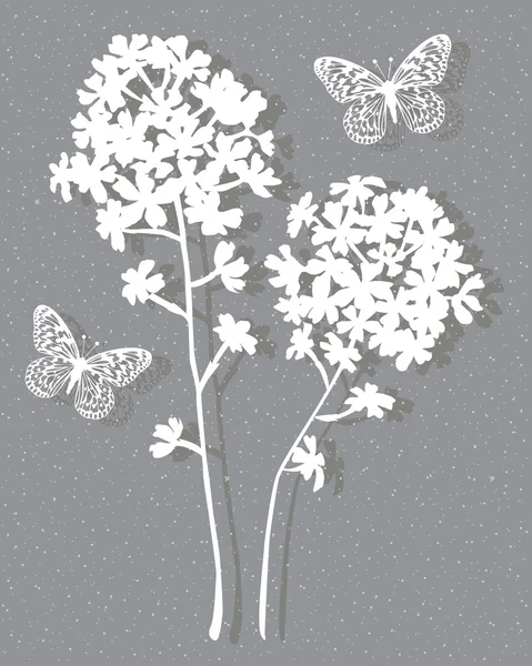 Branco cinzento botânico — Vetor de Stock