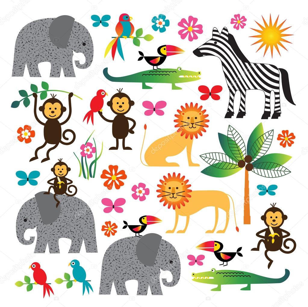 Jungle animals clip art Stock Vector Image by ©scrapster #69304091