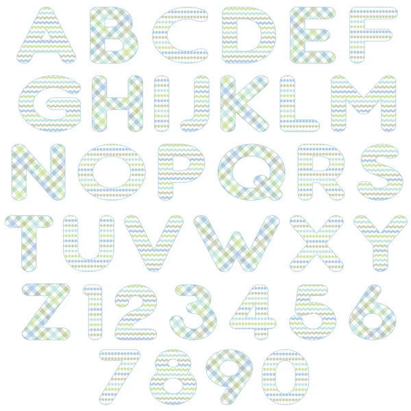 Alphabet bleu vert — Image vectorielle
