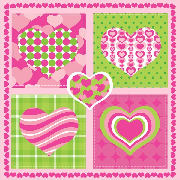 Patterned hearts — Stock Vector