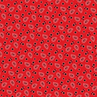 kırmızı bandana desenli desen