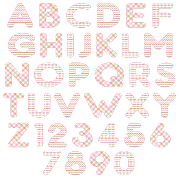Roze oranje alfabet — Stockvector