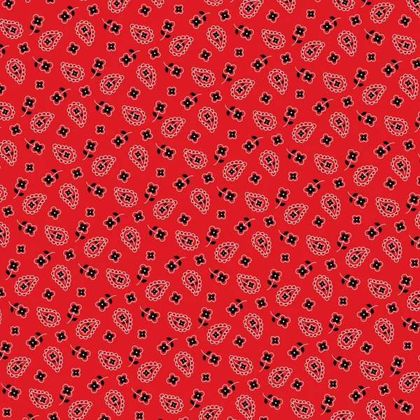 Padrão vermelho bandana paisley — Vetor de Stock