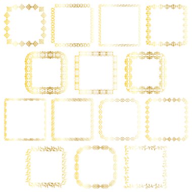 Altın kare etiketleri kümesi