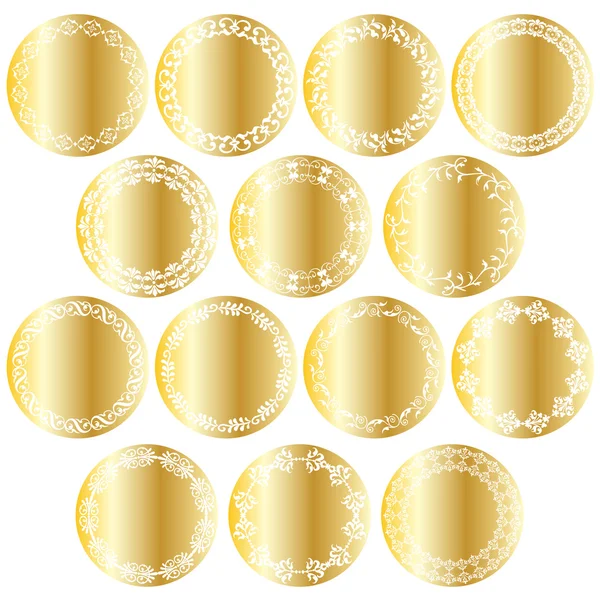 Золоте коло, круглі рамки — стоковий вектор