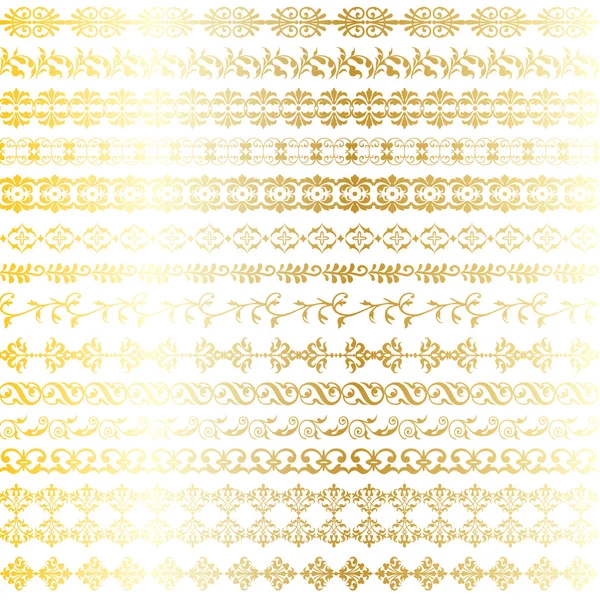 Gold ornate border patterns — Stock Vector