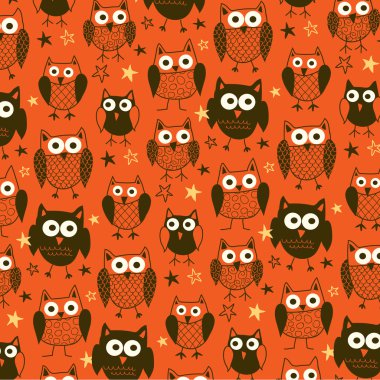 Cadılar Bayramı baykuşlar desen