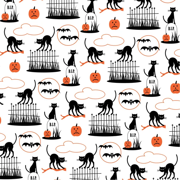 Patrón de dibujos animados de Halloween — Vector de stock