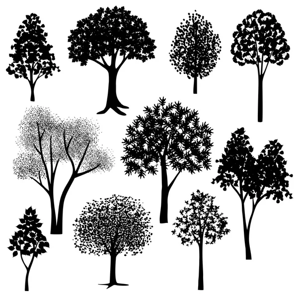 Conjunto de iconos de árboles forestales — Archivo Imágenes Vectoriales