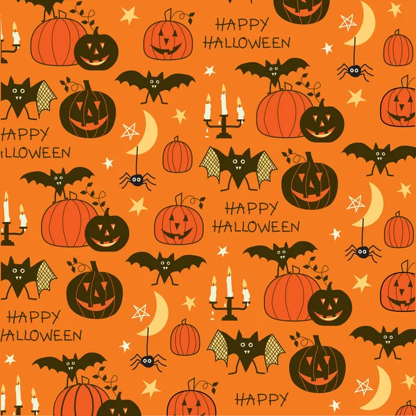 Patrón feliz Halloween — Vector de stock
