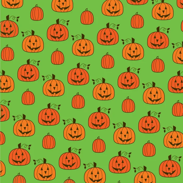 Padrão de abóboras Halloween — Vetor de Stock