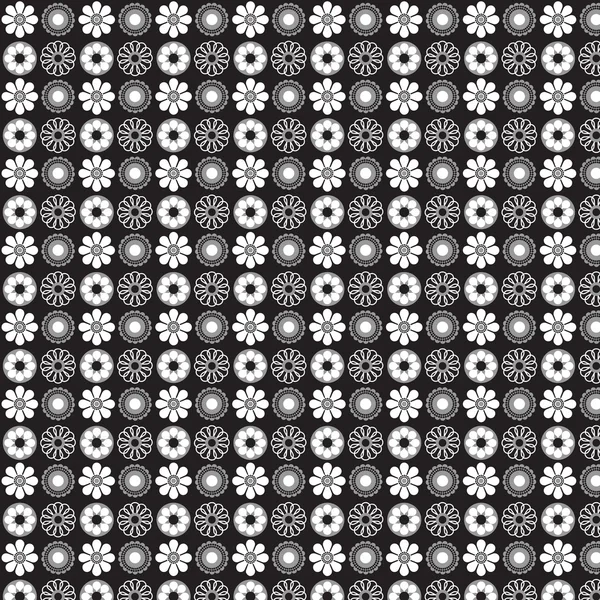 Czarny i biały wzór kwiatowy — Wektor stockowy