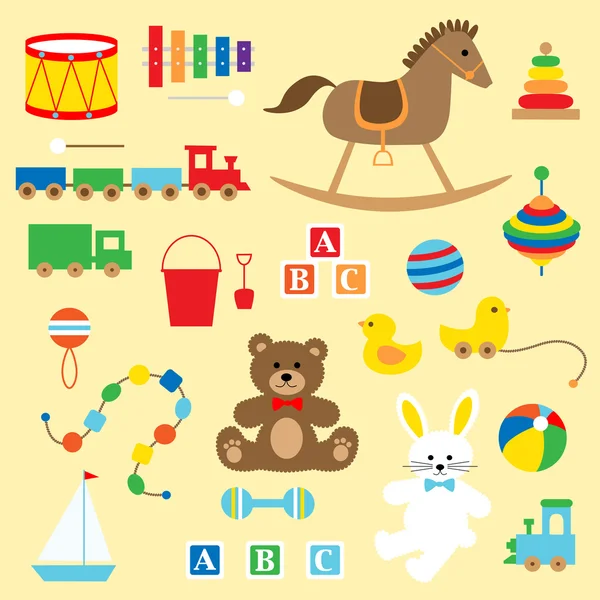 Classic baby toys — Stock Vector
