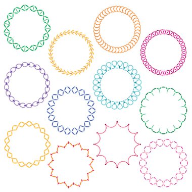 işlemeli daire kare