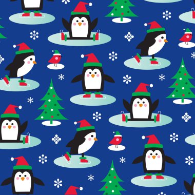 Penguenler buz pateni üzerinde