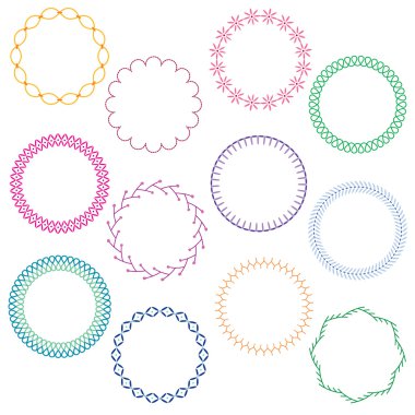 dikişli daireler çerçeveler