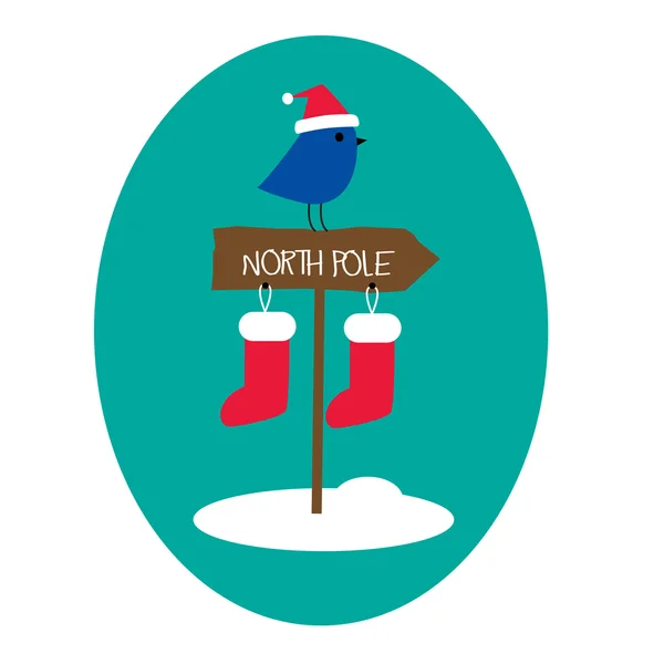 Kuş ve Kuzey Kutbu işareti — Stok Vektör