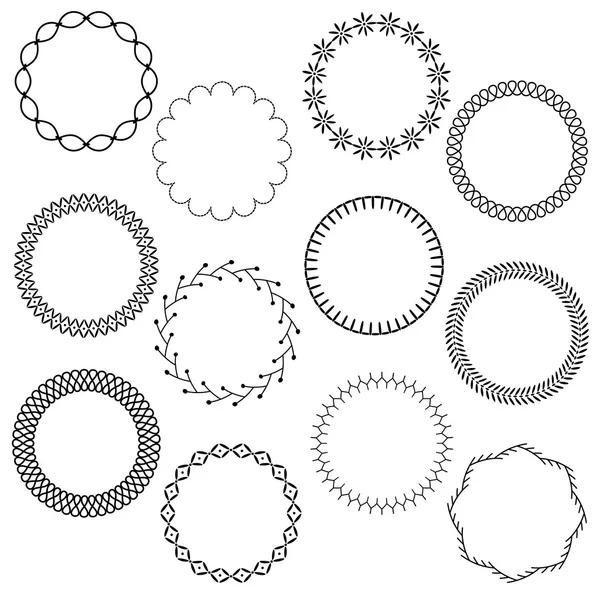 Украшенные рамки рождественского круга — стоковый вектор