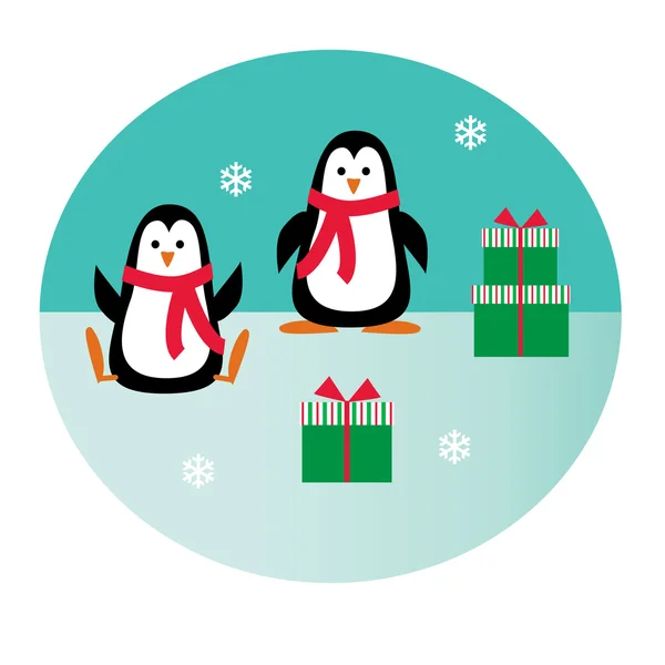 Sevimli çizgi penguenler — Stok Vektör