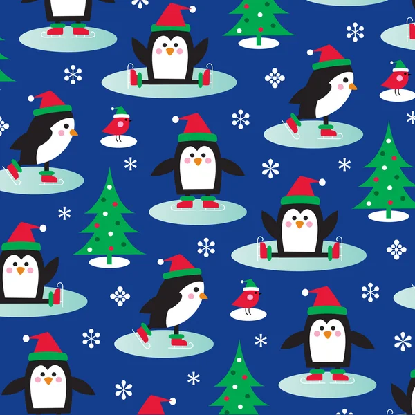 Пингвины на коньках — стоковый вектор