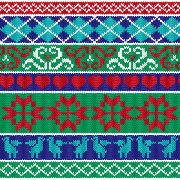 Knit border patterns — Stock Vector