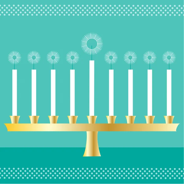 Mod menorah auf blau — Stockvektor