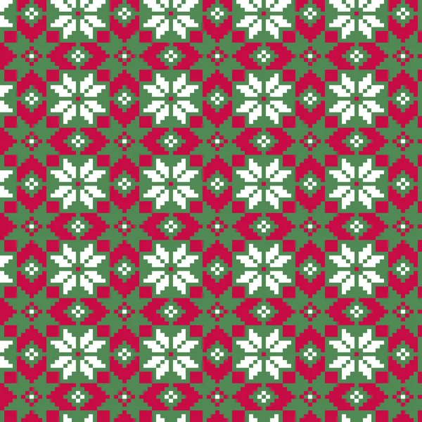 Nordic Christmas seamless pattern on geen — стоковый вектор