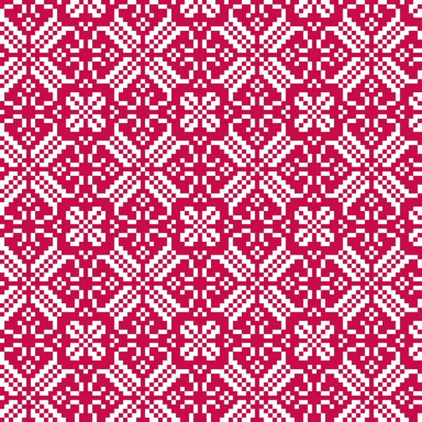 Nordiska röd vit seamless mönster — Stock vektor
