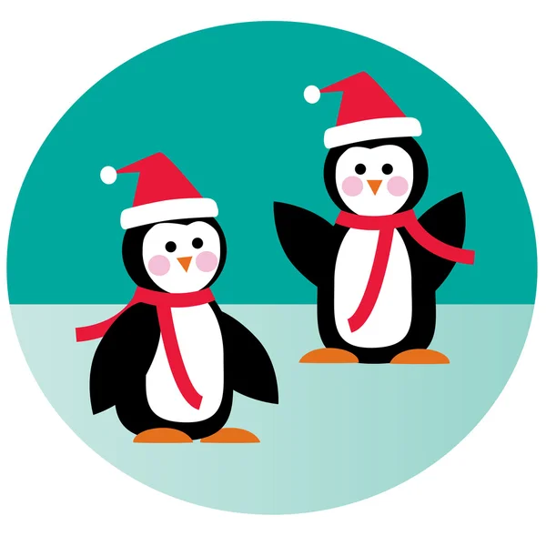 Pinguins de desenhos animados bonitos — Vetor de Stock